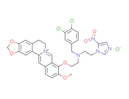 N-(3,4-dichlorobenzyl)-N-(2-(5-nitro-1H-imidazol-1-yl)ethyl)-2-(2-berberinoxyethoxy)ethanamine