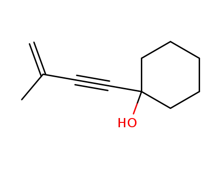 Molecular Structure of 13152-68-6 (1-(3-methyl-but-3-en-1-ynyl)-cyclohexanol)