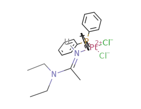 cis-[PtCl<sub>2</sub>{(E-)HN(at)C(NEt<sub>2</sub>)Me}(PPh<sub>3</sub>)]