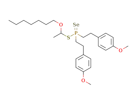Molecular Structure of 1443532-74-8 ([1-(heptyloxy)ethyl] bis(4-methoxyphenethyl)phosphinothioselenoate)