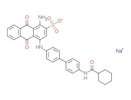 sodium 1-amino-4-((4'-(cyclohexanecarboxamido)-[1,1'-biphenyl]-4-yl)amino)-9,10-dioxo-9,10-dihydroanthracene-2-sulfonate