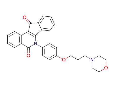 Molecular Structure of 1225020-94-9 (6-(4-(3-morpholinylpropoxy) phenyl)-5H-indeno[1,2-c]isoquinoline-5,11(6H)diketone)