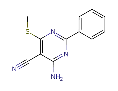 5-Pyrimidinecarbonitrile, 4-amino-6-(methylthio)-2-phenyl-