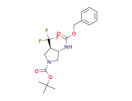 Molecular Structure of 1428776-55-9 ((3S,4R)-tert-butyl 3-(((benzyloxy)carbonyl)amino)-4-(trifluoromethyl)pyrrolidine-1-carboxylate)