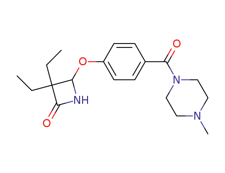 Molecular Structure of 204855-17-4 (3,3-diethyl-4-(4-(4-methylpiperazine-1-carbonyl)phenoxy)azetidin-2-one)