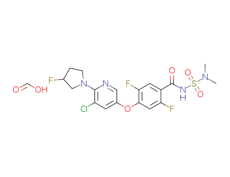 4-{[5-chloro-6-(3-fluoropyrrolidin-1-yl)pyridine-3-yl]oxy}-N-[(dimethylamino)sulfonyl]-2,5-difluorobenzamide formate salt