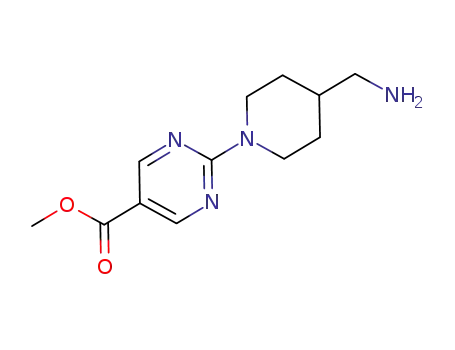 Molecular Structure of 875318-56-2 (Methyl 2-[4-(aMinoMethyl)piperidin-1-yl]pyriMidine-5-carboxylate hydrochloride)