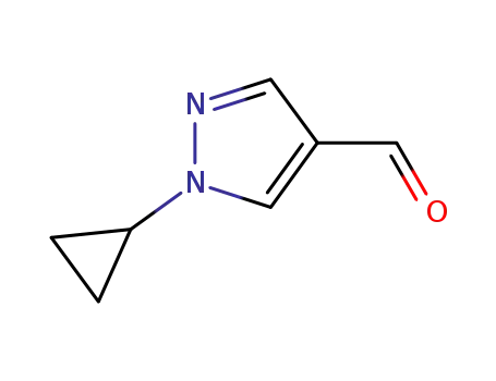 Molecular Structure of 1082066-00-9 (1-cyclopropyl-1H-pyrazole-4-carbaldehyde)