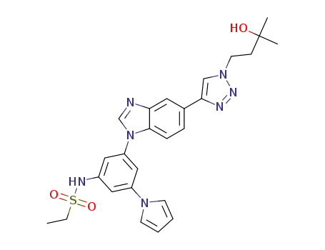 N-(3-(5-(1-(3-hydroxy-3-methylbutyl)-1H-1,2,3-triazol-4-yl)-1H-benzo[d]imidazol-1-yl)-5-(1H-pyrrol-1-yl)phenyl)ethanesulfonamide