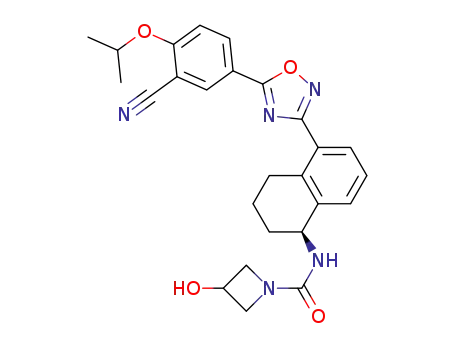 (S)-N-(5-(5-(3-cyano-4-isopropoxyphenyl)-1,2,4-oxadiazol-3-yl)-1,2,3,4-tetrahydronaphthalen-1-yl)-3-hydroxyazetidine-1-carboxamide
