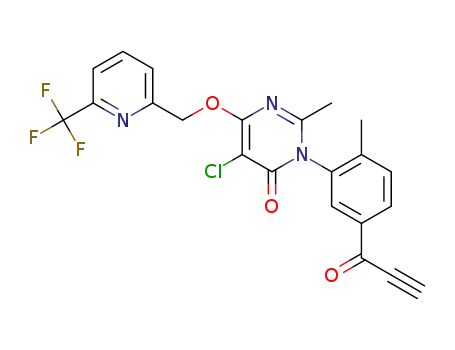 5-chloro-2-methyl-3-(2-methyl-5-propynoyl-phenyl)-6-(6-trifluoromethyl-pyridin-2-ylmethoxy)-3H-pyrimidin-4-one