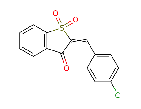 Molecular Structure of 111677-60-2 (2-(4-chlorobenzylidene)-1-benzothiophen-3(2H)-one 1,1-dioxide)