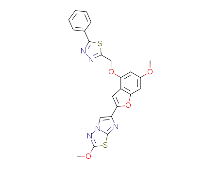 2-Methoxy-6-(6-methoxy-4-((5-phenyl-1,3,4-thiadiazol-2-yl)methoxy)benzofuran-2-yl)imidazo[2,1-b][1,3,4]thiadiazole