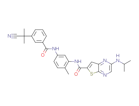 N-(5-(3-(2-cyanopropan-2-yl)benzamido)-2-methylphenyl)-2-(isopropylamino)thieno[2,3-b]pyrazine-6-carboxamide