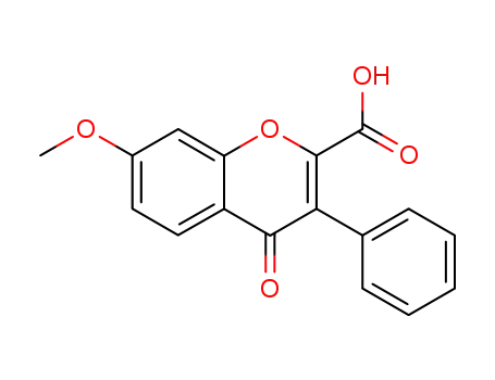 Molecular Structure of 35212-51-2 (7-methoxy-4-oxo-3-phenyl-4H-chromene-2-carboxylic acid)
