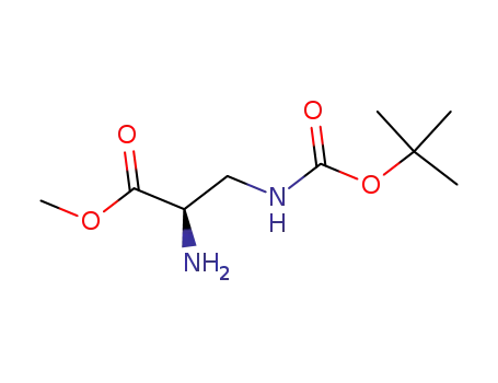 Molecular Structure of 363191-25-7 (3-[[(1,1-Dimethylethoxy)carbonyl]amino]-D-alanine methyl ester)