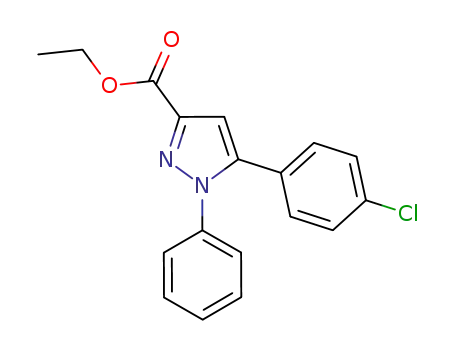 Molecular Structure of 1082746-74-4 (ethyl 5-(4-chlorophenyl)-1-phenyl-1H-pyrazole-3-carboxylate)