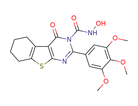 Molecular Structure of 1448530-34-4 (N-hydroxy-4-oxo-2-(3,4,5-trimethoxyphenyl)-5,6,7,8-tetrahydrobenzo[4,5]thieno[2,3-d]pyrimidine-3(4H)-carboxamide)