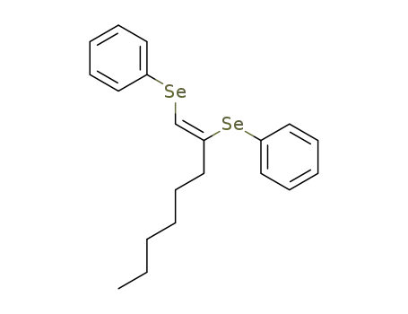 Molecular Structure of 137469-57-9 (Benzene, 1,1'-[(1-hexyl-1,2-ethenediyl)bis(seleno)]bis-, (Z)-)