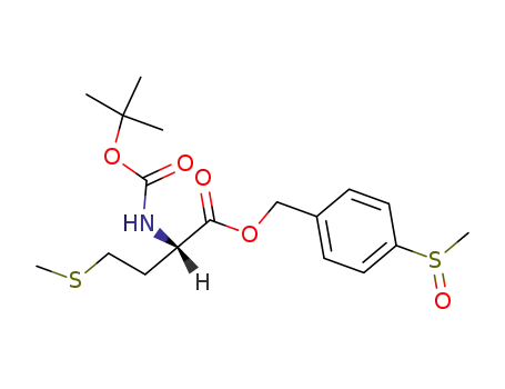 Molecular Structure of 112460-36-3 (L-Methionine, N-[(1,1-dimethylethoxy)carbonyl]-,
[4-(methylsulfinyl)phenyl]methyl ester)
