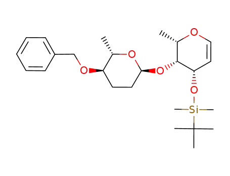 1,5-anhydro-4-O-(4-O-benzyl-2,3,6-trideoxy-α-L-arabino-hexopyranosyl)-3-O-(tert-butyldimethylsilyl)-2,6-dideoxy-L-lyxo-hex-1-enitol