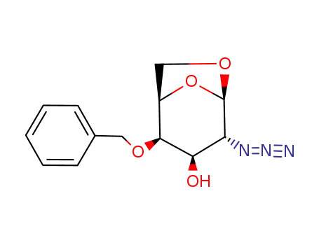Molecular Structure of 59464-21-0 (1,6-anhydro-2-azido-4-O-benzyl-2-deoxy-β-D-galactopyranose)