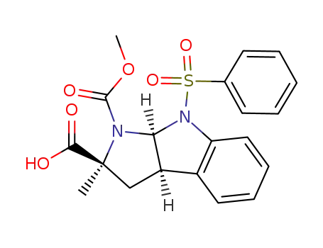(+)-(2S,3aR,8aS)-1-(Methoxycarbonyl)-2-methyl-8-(phenylsulfonyl)-1,2,3,3a,8,8a-hexahydropyrrolo<2,3-b>indole-2-carboxylic acid