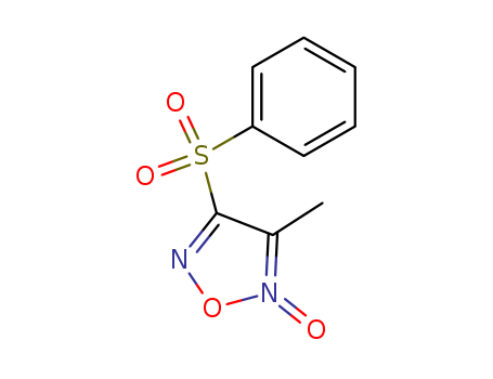 Molecular Structure of 49739-41-5 (1,2,5-Oxadiazole, 3-methyl-4-(phenylsulfonyl)-, 2-oxide)