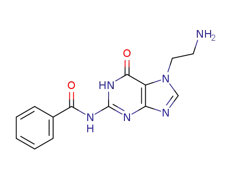 Molecular Structure of 138753-80-7 (Benzamide, N-[7-(2-aminoethyl)-6,7-dihydro-6-oxo-1H-purin-2-yl]-)
