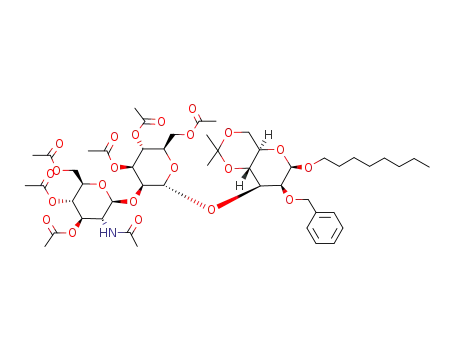 Octyl-O-(2-acetamido-3,4,6-tri-O-acetyl-2-desoxy-β-D-glucopyranosyl)-(1->2)-O-(3,4,6-tri-O-acetyl-α-D-mannopyranosyl)-(1->3)-2-O-benzyl-4,6-di-O-isopropyliden-β-D-mannopyranosid