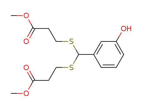 Molecular Structure of 1040-71-7 (Propanoic acid, 3,3'-[[(3-hydroxyphenyl)methylene]bis(thio)]bis-,
dimethyl ester)