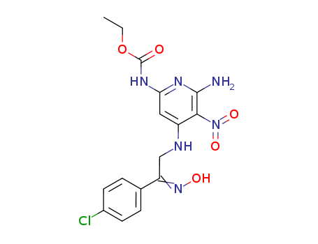 ethyl N-[6-amino-4-[[(2Z)-2-(4-chlorophenyl)-2-hydroxyimino-ethyl]amino]-5-nitro-pyridin-2-yl]carbamate cas  82585-64-6
