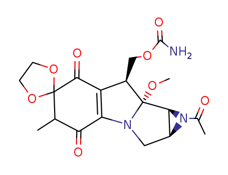 Molecular Structure of 119411-13-1 (1a-acetyl-7-demethoxy-6,7-dihydro-7,7-(ethylenedioxy)mitomycin A)