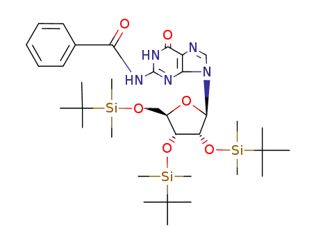 N<sup>2</sup>-Benzoyl-2',3',5'-tris-O-(tert-butyldimethylsilyl)guanosin
