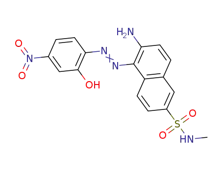 Molecular Structure of 41605-93-0 (6-(methylamino)-5-[(2E)-2-(4-nitro-6-oxocyclohexa-2,4-dien-1-ylidene)hydrazinyl]naphthalene-2-sulfonamide)