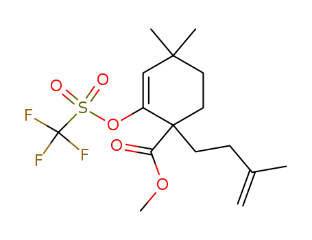 Molecular Structure of 157520-44-0 (3,3-dimethyl-6-(3'-methylbut-3'-enyl)-6-methoxycarbonylcyclohexenyl triflate)