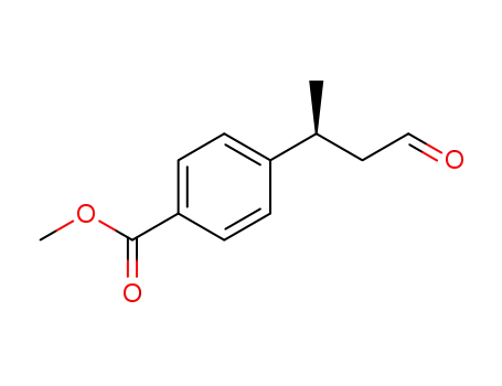 Molecular Structure of 240407-05-0 (Benzoic acid, 4-(1-methyl-3-oxopropyl)-, methyl ester (9CI))