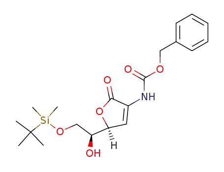 Molecular Structure of 108428-48-4 (4S,5S-2-(N-benzyloxycarbonyl)amino-5,6-dihydroxy-6-O-tert-butyldimethylsilyl-hex-2-en-4-olide)