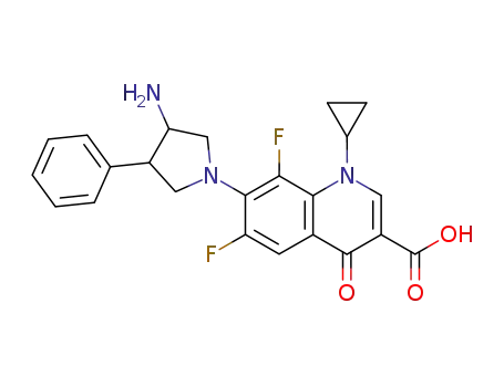 7-[(3-amino-4-phenyl)-1-pyrrolidinyl]-1-cyclopropyl-6,8-difluoro-1,4-dihydro-4-oxo-3-quinolinecarboxylic acid