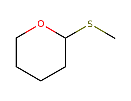 Molecular Structure of 31053-11-9 (2-(Methylthio)tetrahydro-2H-pyran)
