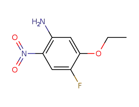 Molecular Structure of 125163-13-5 (Benzenamine, 5-ethoxy-4-fluoro-2-nitro- (9CI))