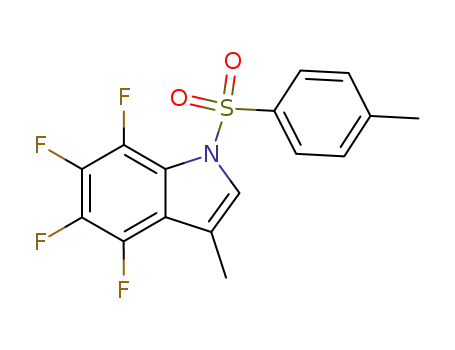 Molecular Structure of 88752-68-5 (1H-Indole, 4,5,6,7-tetrafluoro-3-methyl-1-[(4-methylphenyl)sulfonyl]-)