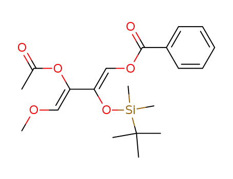 Molecular Structure of 89890-51-7 (1,3-Butadiene-1,3-diol,
2-[[(1,1-dimethylethyl)dimethylsilyl]oxy]-4-methoxy-, 3-acetate
1-benzoate)
