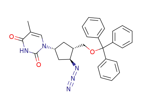 3'-azido-6'-carba-2',3'-dideoxy-5'-O-tritylthymidine