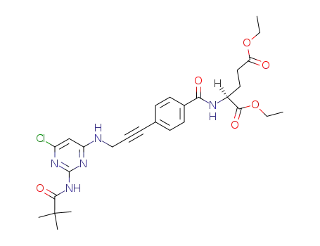 diethyl N-<4-<3-<<2-(pivaloylamino)-6-chloropyrimidin-4-yl>amino>-1-propynyl>benzoyl>-L-glutamate