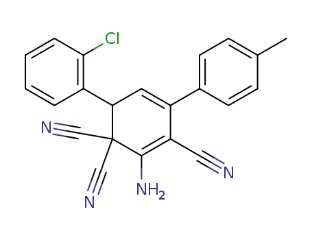 Molecular Structure of 77198-31-3 (2-amino-4-(4-methylphenyl)-6-(2-chlorophenyl)-cyclohexa-2,4-diene-1,1,3-tricarbonitrile)