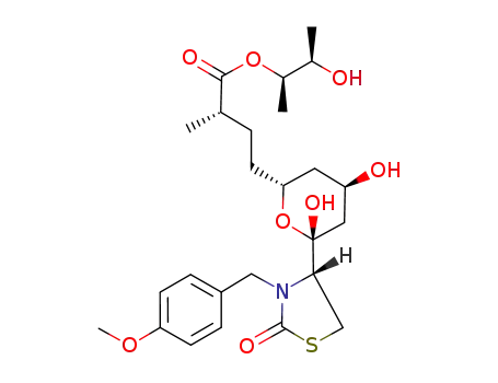 (S)-4-{(2R,4R,6R)-4,6-Dihydroxy-6-[(R)-3-(4-methoxy-benzyl)-2-oxo-thiazolidin-4-yl]-tetrahydro-pyran-2-yl}-2-methyl-butyric acid (1R,2R)-2-hydroxy-1-methyl-propyl ester