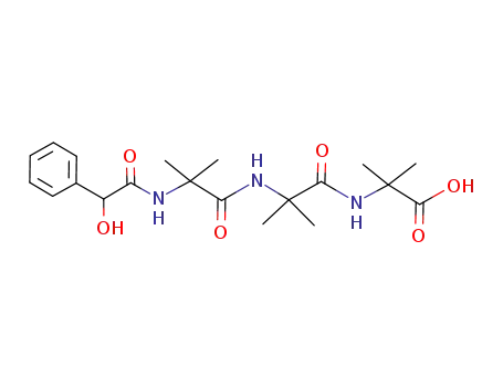 (+/-)-2-<2-<2-(2-hydroxy-2-phenylacetamido)-2-methylpropionamido>-2-methylpropionamido>-2-methylpropionsaeure