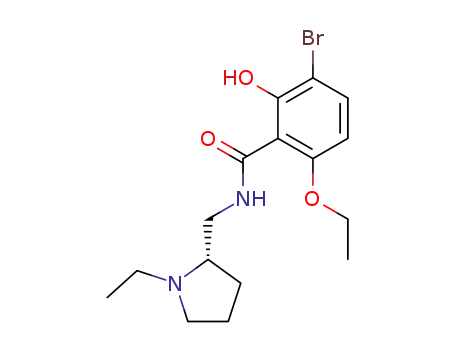 Molecular Structure of 84225-83-2 (3-Bromo-6-ethoxy-N-((S)-1-ethyl-pyrrolidin-2-ylmethyl)-2-hydroxy-benzamide)
