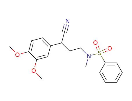 Molecular Structure of 85753-65-7 (N-[3-Cyano-3-(3,4-dimethoxy-phenyl)-propyl]-N-methyl-benzenesulfonamide)